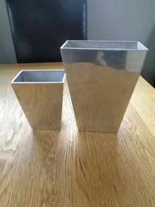 Set of Chrome Vases x 2 for Sale