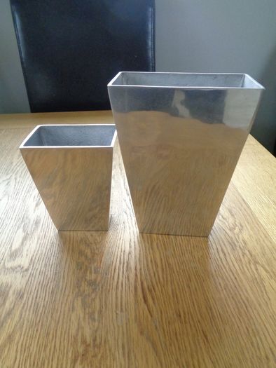 Set of Chrome Vases x 2 for Sale