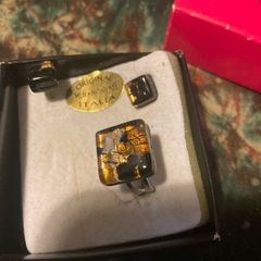 Murano glass ear ring and ring set free postage