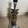 Stacked Chrome Cylinder Table Lamp Modern Geometric Design Image 2