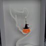 Glitter Witch Hat Jack O' Lantern Pumpkin Earrings Image 5