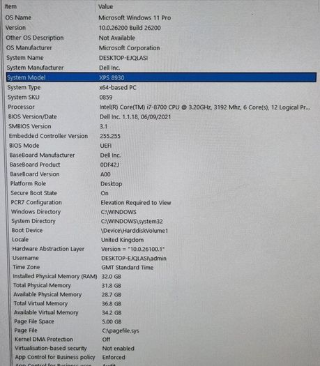 Gaming PC Desktop i7-8700 32GB