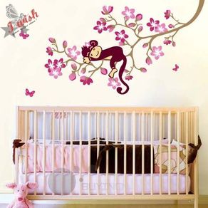 Nice,  Funny Monkey Vinyl Wall Stickers for Nursery, Children's Rooms.