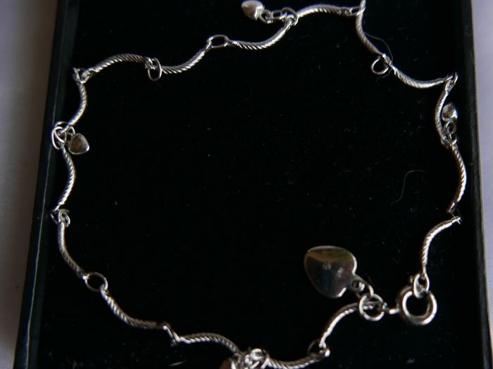 Vintage 18ct G P white Gold Plated Women's Bangle Bracelet L 9" - 2,97g