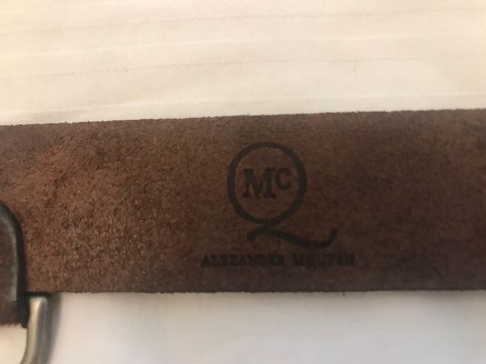 100% Authentic Alexander McQueen Brown Leather Belt