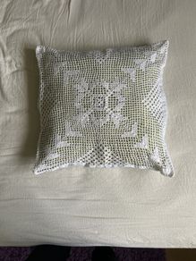 Handmade crochet vintage cushion cover