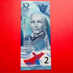 Barbados   2. Dollar.  2022  Pick  89a. POLYMER / PLASTIC  . ( Uncirculated )