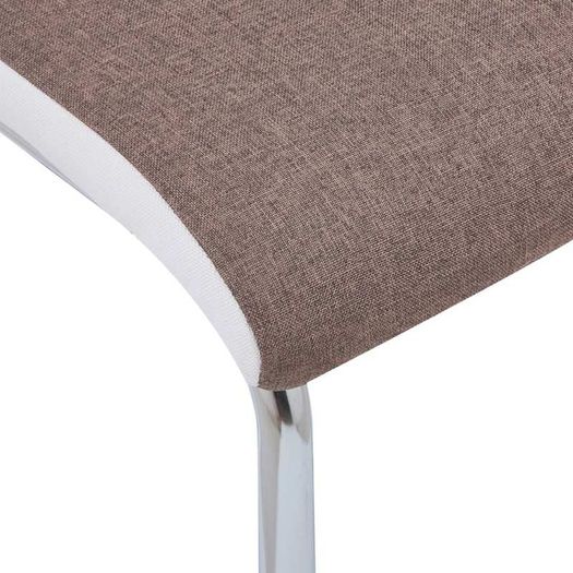Cantilever Dining Chairs 6 pcs Brown Fabric