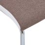Cantilever Dining Chairs 6 pcs Brown Fabric Image 7