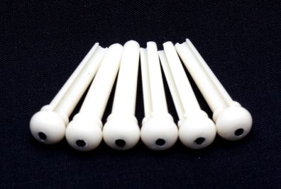 Acoustic Guitar Bridge Pins - White - Set of 6