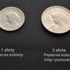 Poland 1 and 2 zlote 1924 minted in Paris.