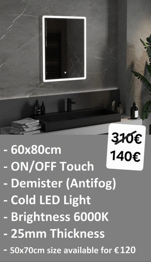 LED Bathroom Mirror 60x80cm