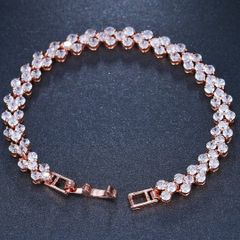 Crystal Rose Gold Wedding Bridal Bracelet