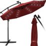 Aluminium LED Solar Cantilever Parasol, Diameter 300 cm, Sun Umbrella with Crank and On/Off Switch, Garden Parasol with UV Protection, Sun Shade with Stand, Market Umbrella, Waterproof Image 10