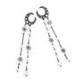Star Starburst Moon Tassel Pearl Long Earrings Image 4