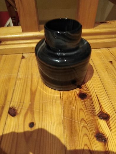 Unusual black / grey vase - stamped V W