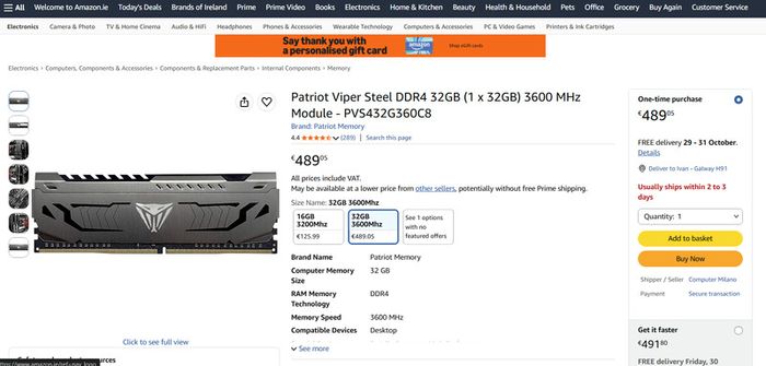ddr4 RAM, 32GB, new