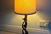 Mid-century retro vintage vine leaf table light with origal shade c1960