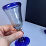SALE!  Vintage Handmade Cobalt Blue / Clear Glasses - Set of 4 Image 8