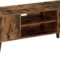 _Retro Lowboard TV Unit in 50/60s Look Retro Furniture for Your Flat Screen Games Consoles Living Room Office Wood Effect