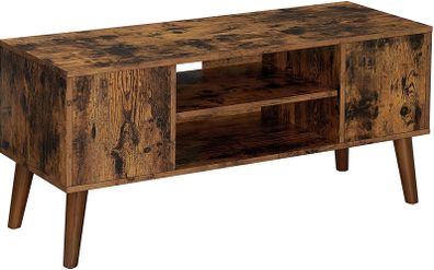 _Retro Lowboard TV Unit in 50/60s Look Retro Furniture for Your Flat Screen Games Consoles Living Room Office Wood Effect