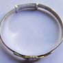 Vintage Sterling Silver Claddagh Bangle Bracelet 2" - 6,28g Image 6