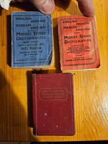 3 X Rare Vintage 1936-37 Midget Series Dictionaries Published By Burges & Bowes L.t.d  London. First edition in fair condition.  See photos for same.