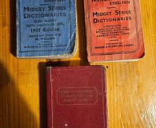 3 X Rare Vintage 1936-37 Midget Series Dictionaries Published By Burges & Bowes L.t.d  London. First edition in fair condition.  See photos for same.