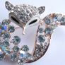 Mischievous vixen pin, lavish playful fox brooch, specialized crystal gifts, luxury statement jeweler Image 2