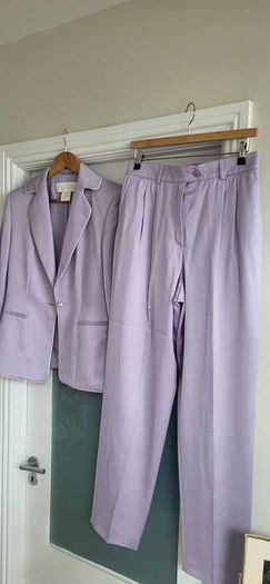 ESCADA Mauve Wool Mix Trouser Suit Sz 40 (Fit 12UK)