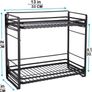Bathroom Organizer Countertop, Metal 2-tier Bathroom Storage Shelves Tray Shower Caddy Kitchen Shelf for Bathroom Kitchen Office Organization, Black Image 2