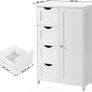 Bathroom Floor Storage Cabinet, Wooden Storage Unit with 4 Drawers, Single Door, Adjustable Shelf, for Living Room, Kitchen, Entryway (FREE SHIPPING) Image 6