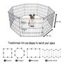 8 Panel Playpen Suitable for Dogs Puppies Cats & Rabbits Foldable Ideal for Indoor/Outdoor use Puppy Play Pen (Small, 8 Panel Light/Lge Door/Black Image 2