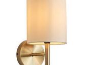 Wall Lights Brass with Cream Faux Silk Shade