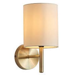 Wall Lights Brass with Cream Faux Silk Shade