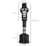 Standing Boxing Dummy, Adjustable Height, Heavy Base, Faux Leather, Black+Gray+Blue, 55 x 55 x 178-207 cm Image 3
