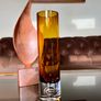 Vintage Slender Scandinavian Style Mid Century Amber Glass Vase Image 8