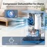 16L Dehumidifiers for Home Damp, Compressor Dehumidifier with Digital Humidity Display, Laundry & Sleep Modes, Water Tank & Drain Hose, 24H Timer, Child Lock, Portable Air Dryer for Bedroom Image 3