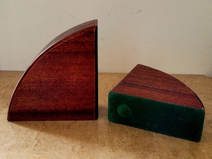 Art deco teak bookends