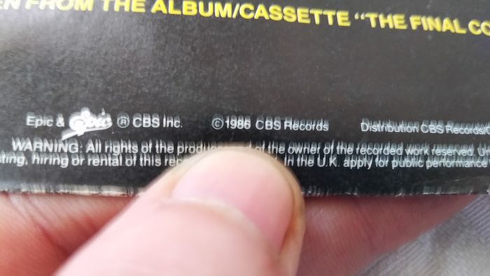Europe Final Countdown 7" Vinyl 1986