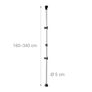 Telescopic Bike Stand for 2 Bicycles, Adjustable from 160 to 340 cm, Aluminium & Plastic, Extends Between Floor & Ceiling, Silver Image 2