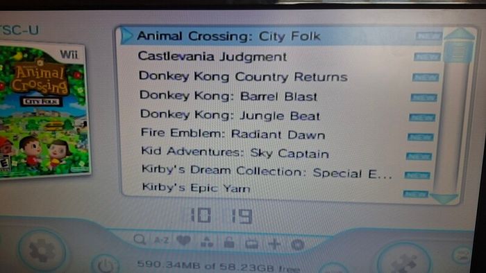 Modded Nintendo Wii with games 64GB SD