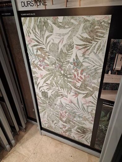 Durstone white flower decorative tiles 600x1200 (48m2)