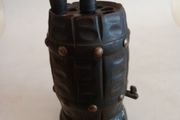 Vintage Brass Studded Carved Oak Barrel Cigarette Dispenser