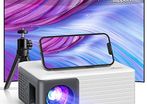 Mini Projector, WiFi Bluetooth Projector Full HD 1080P Support, 15000L Portable Outdoor Home Cinema Movie Projector, Compatible with Smartphone/HDMI/Fire Stick/USB/Tablet/PC/PS5(Tripod included)