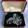 Vintage Rhodium Plated Marcasite Spray Brooch. Image 9