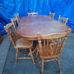 Pine Table with 7 Chairs