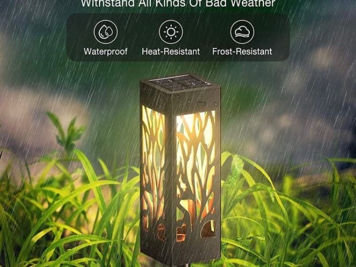 Solar Lights Outdoor, 6 Pack Garden Lights Solar Powered with Warm White LED Lights, Waterproof Solar Ornament Lights for Patio, Yard, Pathway