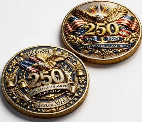 Commemorative Coin 250Th Anniversary USA Independence Day, New.
