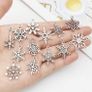 Snowflake Charm, 70 Pieces Mixed Snowflake Pendants Antique Silver Snowflake Charms Christmas Jewelry Making (FREE POSTAGE) Image 7